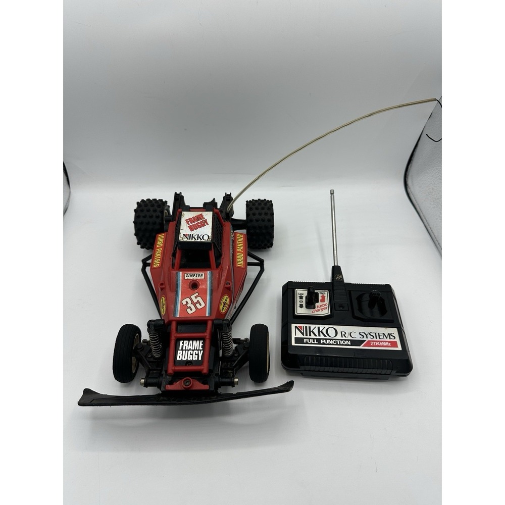Vintage 1986 Nikko Turbo Panther #35 1/16 RC Buggy Remote Tested Works